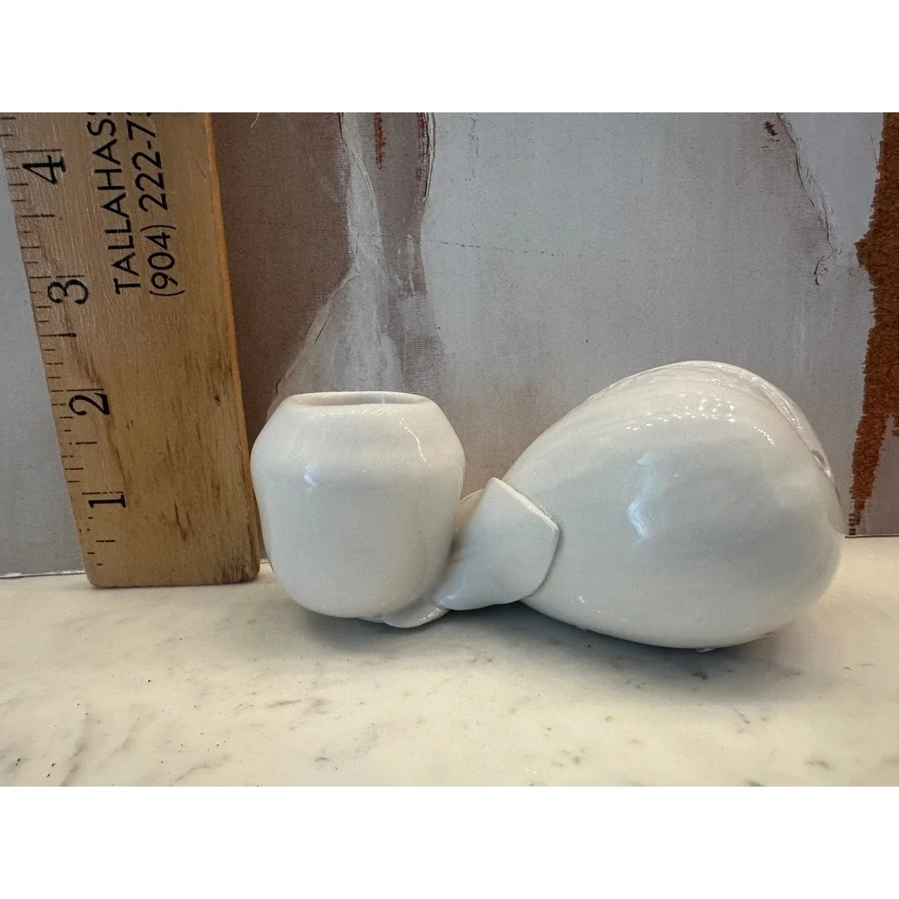 Williams Sonoma Grande Cuisine Fruit Candleholders Set/2 White Ceramic Italy Vtg
